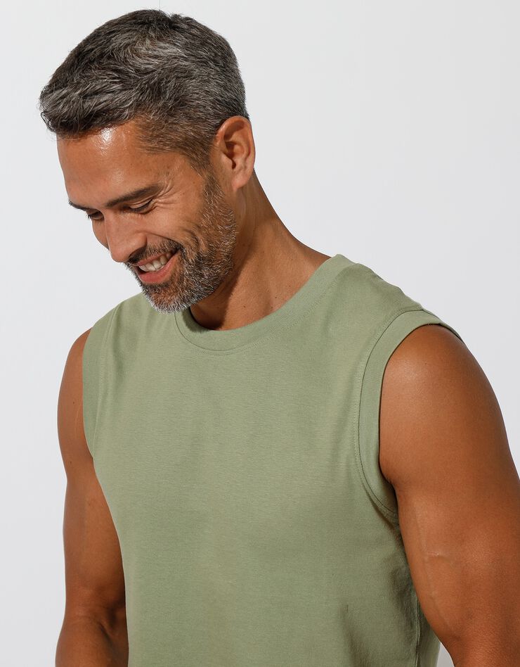 T-shirt col rond sans manches - lot de 3 (orange + vert + jaune) T-shirt col rond sans manches - lot de 3 (orange + vert + jaune)