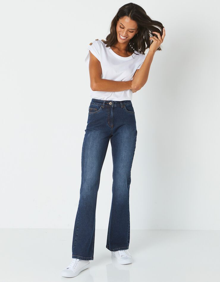 Jean bootcut coupe stretch, spécial petites (dark blue) Jean bootcut coupe stretch, spécial petites (dark blue)