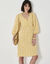 Robe courte évasée, imprimé ikat (miel / blanc)