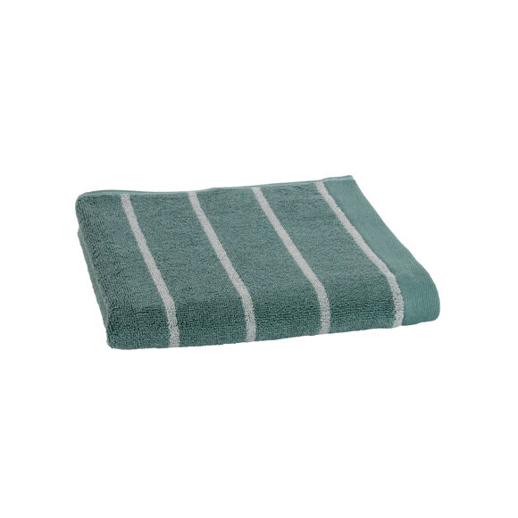 Serviette éponge coton rayée 500 g/m² (bleu / blanc)
