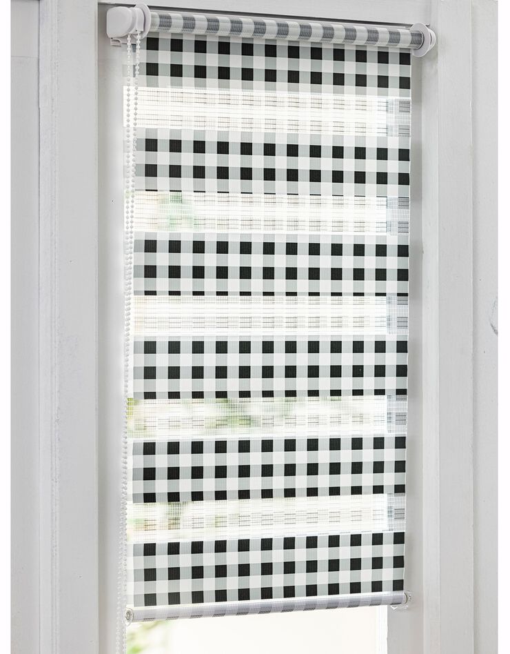 Store jour/nuit motif carreaux vichy (blanc / noir)