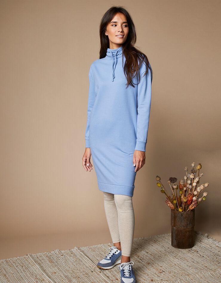 Robe molleton léger col montant (bleu grisé) Robe molleton léger col montant (bleu grisé)