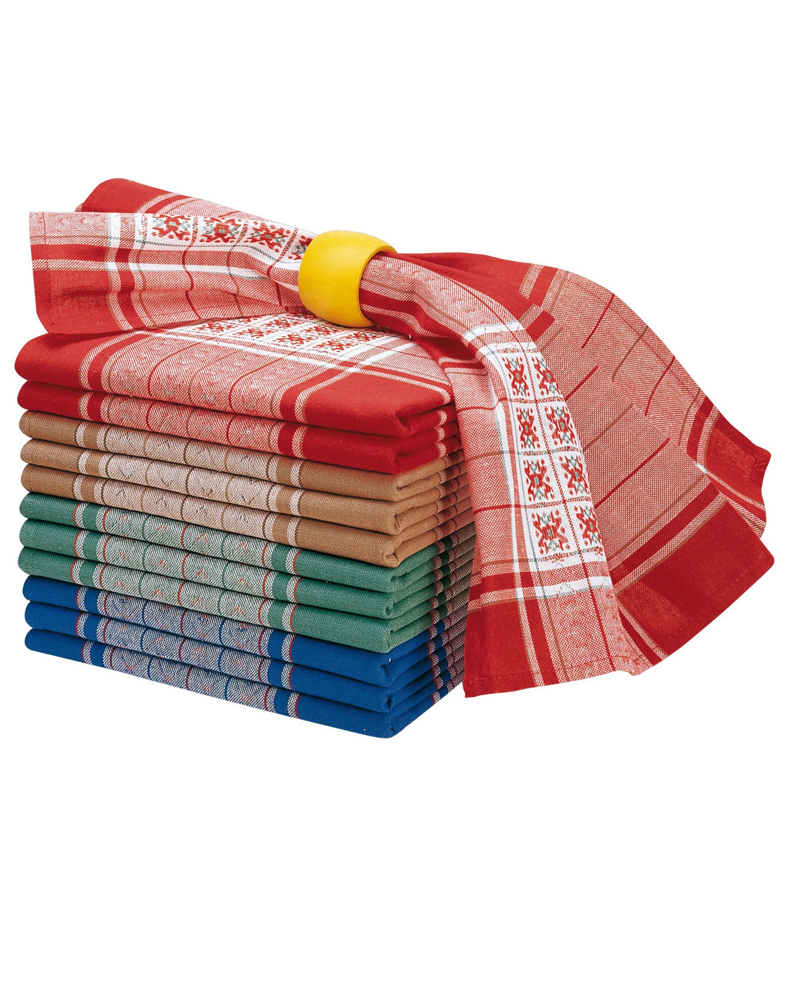 Serviette de table basque Pantxika valette rayures verte 50x50 coton