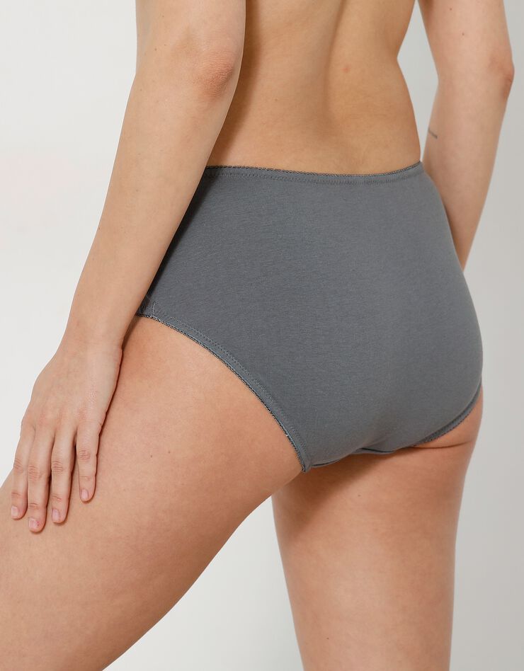 Culotte maxi en coton ajouré - Lot de 2 (aqua + gris) Culotte maxi en coton ajouré - Lot de 2 (aqua + gris)