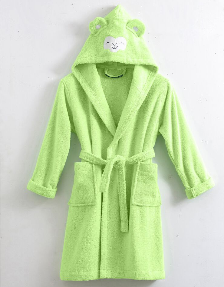 Peignoir de bain enfant singe Kikou à capuche éponge coton - 380 g/m² (anis) Peignoir de bain enfant singe Kikou à capuche éponge coton - 380 g/m² (anis)