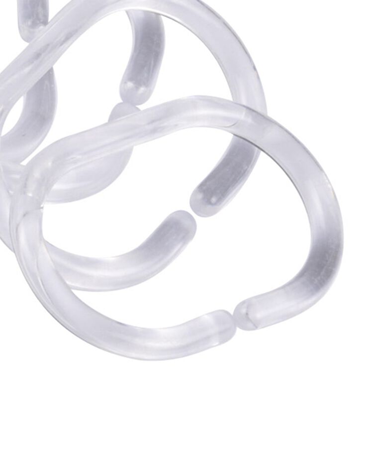 Anneaux de douche translucides - lot de 12 (translucide) Anneaux de douche translucides - lot de 12 (translucide)