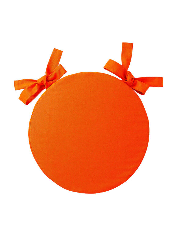 Coussin d'assise uni rond bachette (orange)