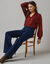 Blouse smockée en crépon, fils brillants (bordeaux)