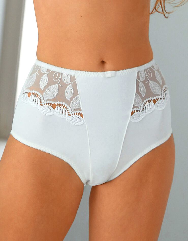 Gainette microfibre et guipure Rima - lot de 2 (blanc)