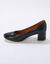 Escarpins bout arrondi cuir lisse (noir)