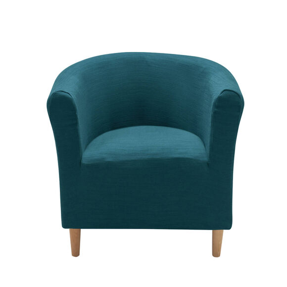 Housse extensible unie spéciale fauteuil cabriolet (bleu canard)