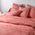 Linge de lit imprimé Marie coton (bois de rose)