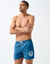 Short de bain uni motif contrasté (bleu)