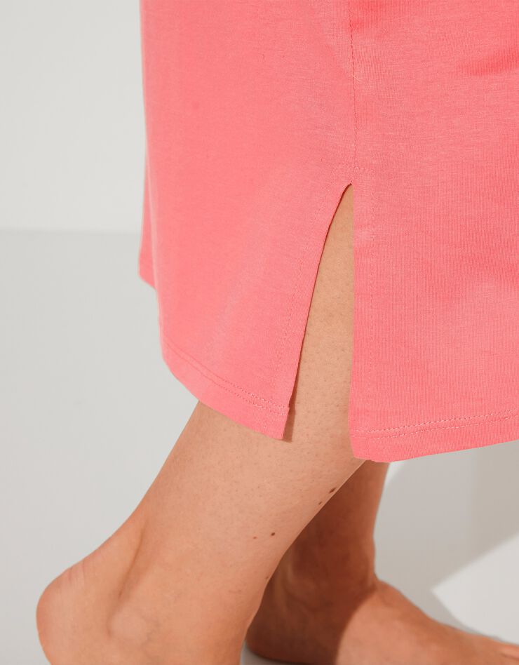 Chemise de nuit longue imprimé  "bouquet" (corail)