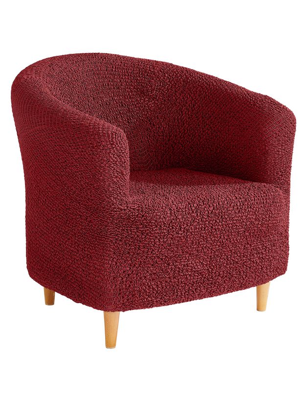 Housse bi-extensible imprimée gaufrée pour fauteuil cabriolet (bordeaux)