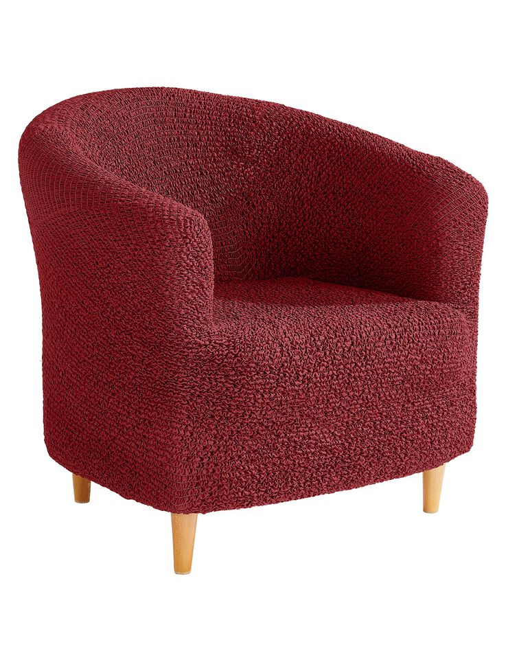 Housse bi-extensible imprimée gaufrée pour fauteuil cabriolet (bordeaux)