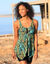 Haut de tankini imprimé asymétrique Cambuja (noir / vert)