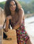 Sac de plage en jute brodé "summer" (naturel)