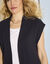 Gilet sans manches, maille fantaisie (marine)