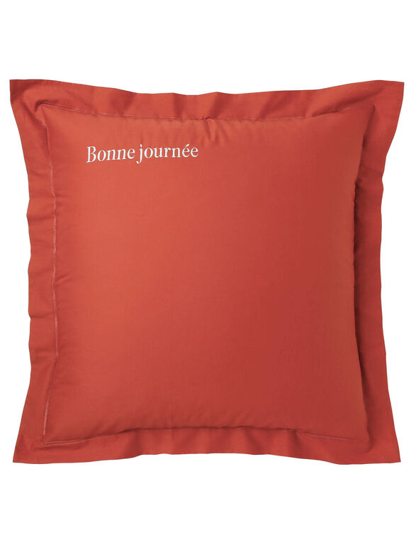 Taie d'oreiller coton, personnalisable  (terracotta)