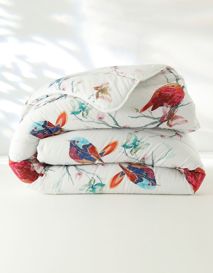 Couette coton imprimée Oiseaux 200 g/m2 (blanc)