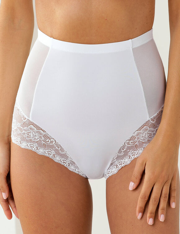 Culotte super maxi microfibre et dentelle - Lot de 2 (blanc)
