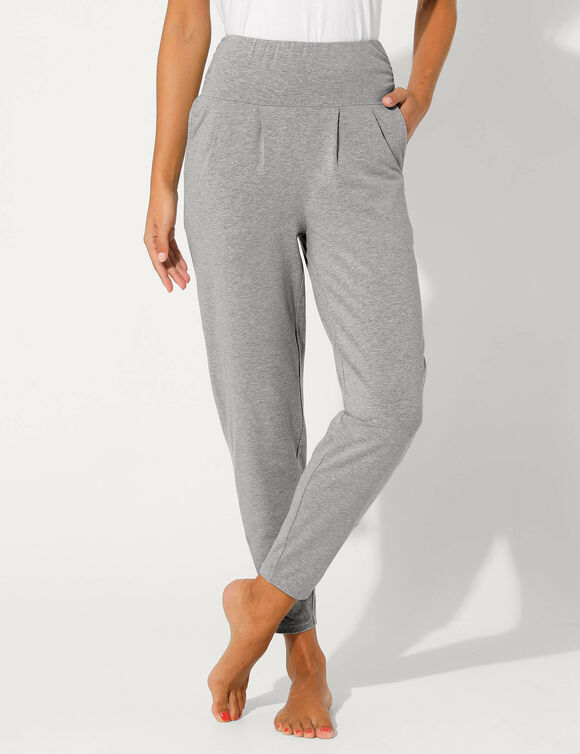 Pantalon de yoga en maille, coupe ultra confort (gris chin&eacute;)