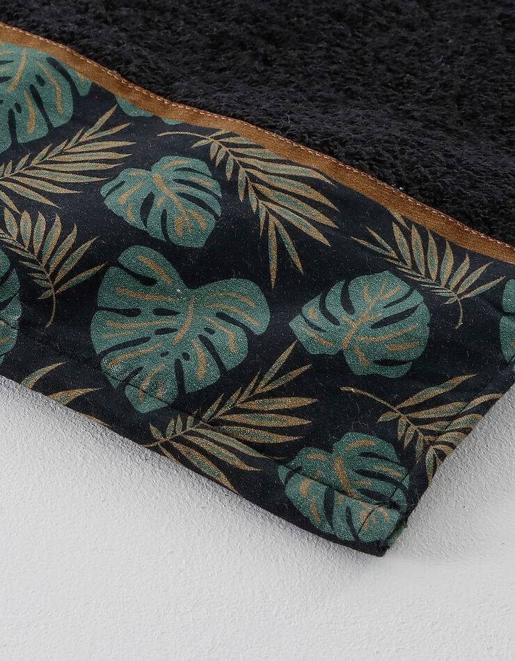Éponge coton liteau motif jungle - 420 g/m² (noir)
