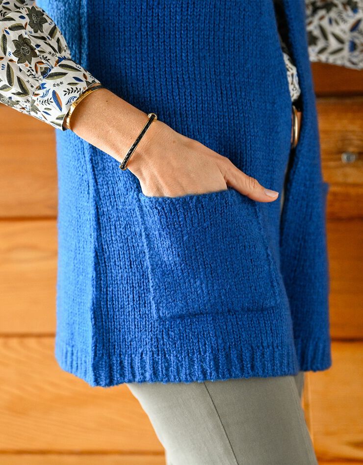 Gilet sans manches, toucher mohair (bleu) Gilet sans manches, toucher mohair (bleu)