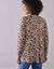Tunique col boutonné imprimé peau-de-bête (beige / marine)