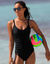 Maillot de bain 1 pièce uni sculptant Solaro (noir)
