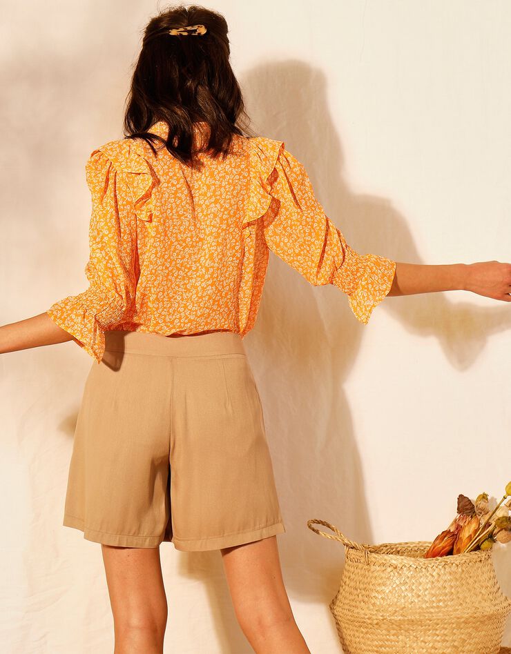 Short jupette viscose fluide boutonné (naturel) Short jupette viscose fluide boutonné (naturel)