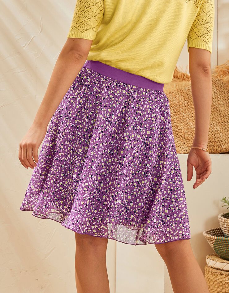 Jupe courte imprimé minimaliste, voile (lilas) Jupe courte imprimé minimaliste, voile (lilas)