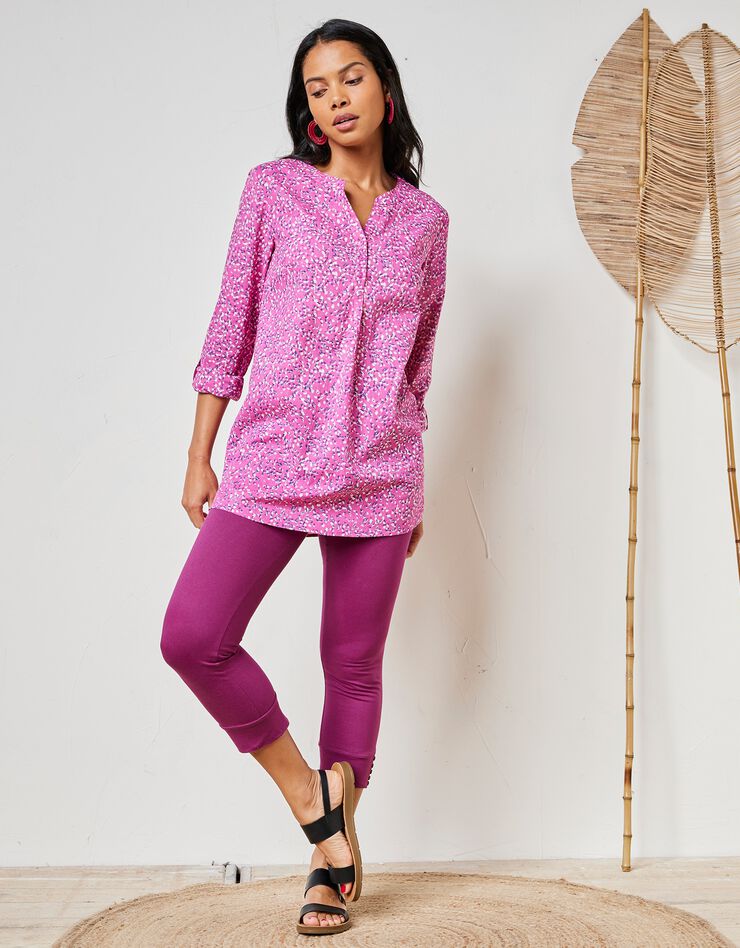 Legging 3/4, bas boutonné (prune) Legging 3/4, bas boutonné (prune)