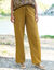 Pantalon large taille haute, gaze de coton (bronze)
