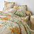 Linge de lit Mada imprim&eacute; grandes fleurs - coton 57 fils/cm&sup2; (vert)