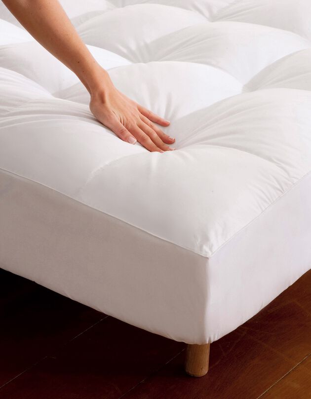 Surmatelas microgel forme housse matelas épais bonnet 30 cm (blanc)