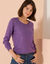 Pull col rond uni, manches longues (parme)