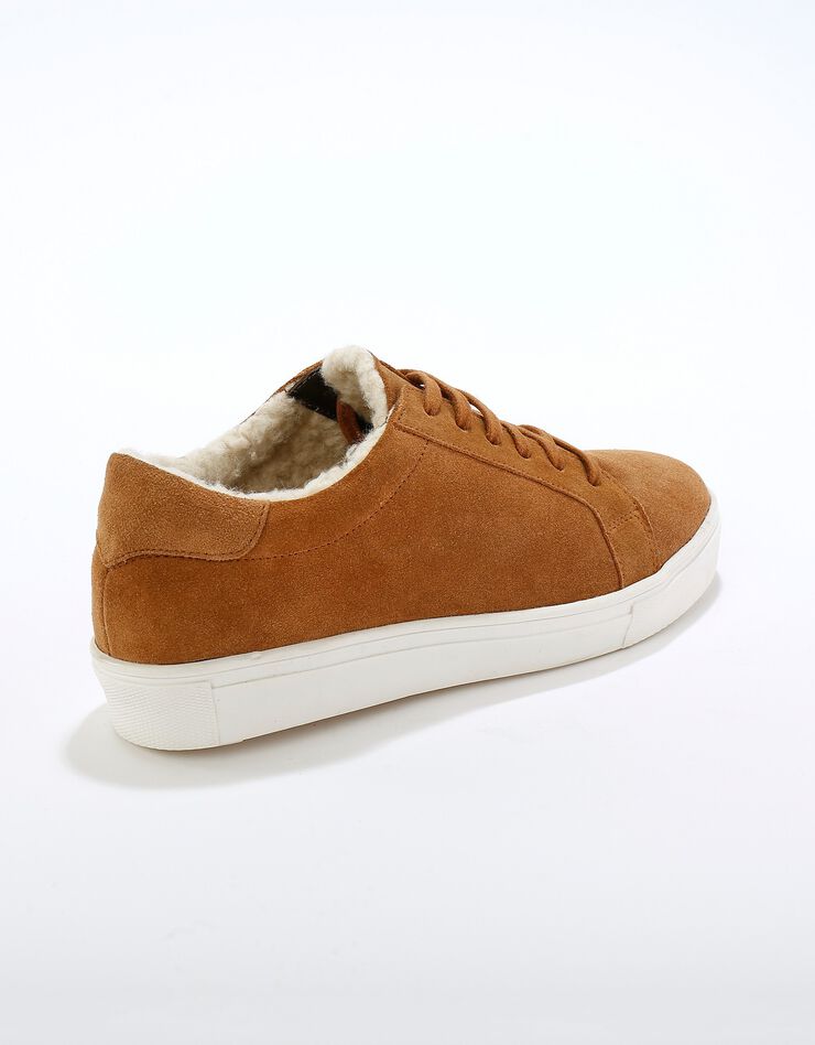 Tennis en cuir fourrées col effet mouton (caramel) Tennis en cuir fourrées col effet mouton (caramel)
