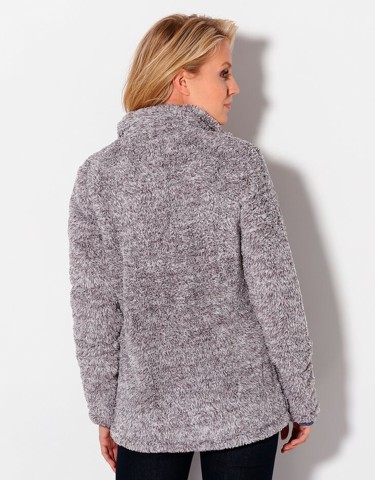 Veste zippée maille peluche (gris chiné) Veste zippée maille peluche (gris chiné)