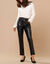 Pantalon fusel&eacute; 7/8&egrave;me aspect enduit (noir)