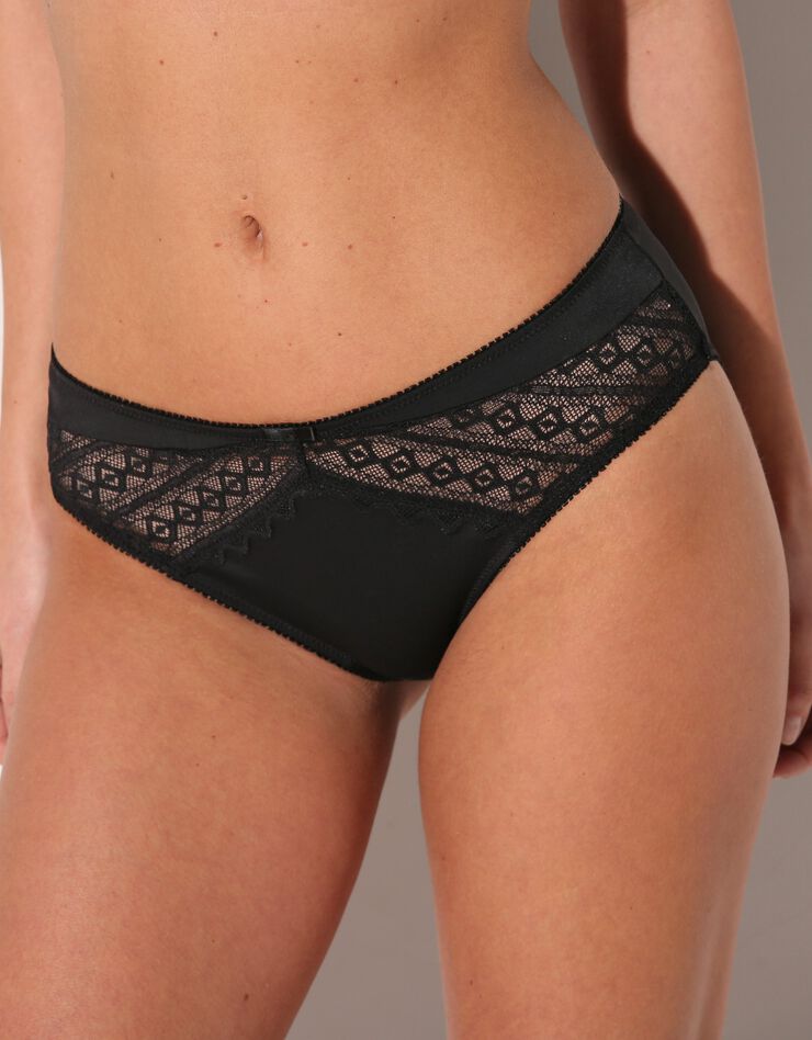 Culotte microfibre et dentelle Morella - lot de 2 (noir) Culotte microfibre et dentelle Morella - lot de 2 (noir)