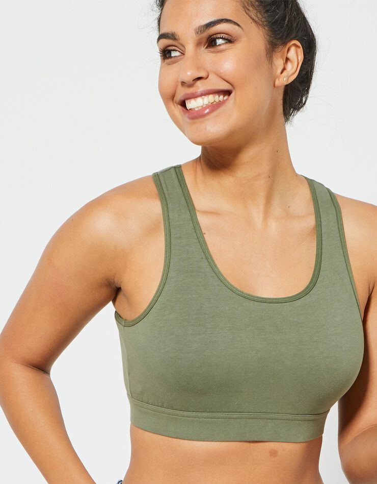 Brassière de sport unie (kaki) Brassière de sport unie (kaki)