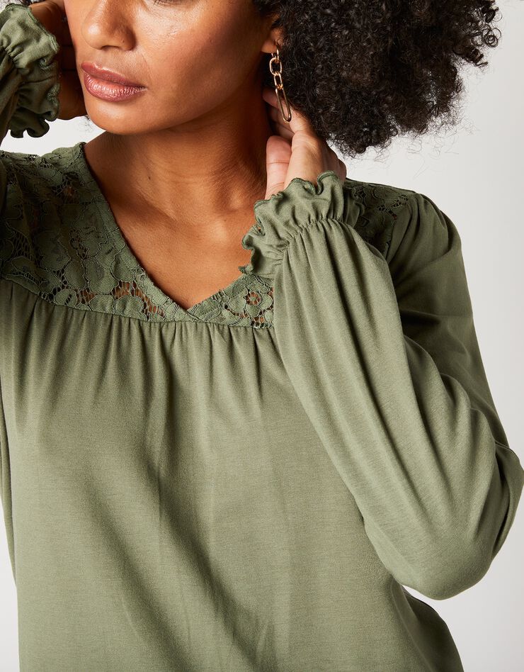 Tunique col V dentelle jersey (bronze) Tunique col V dentelle jersey (bronze)