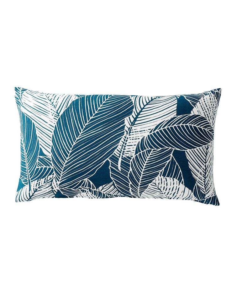 Housse de coussin carrée imprimé feuillage - lot de 2 (bleu)