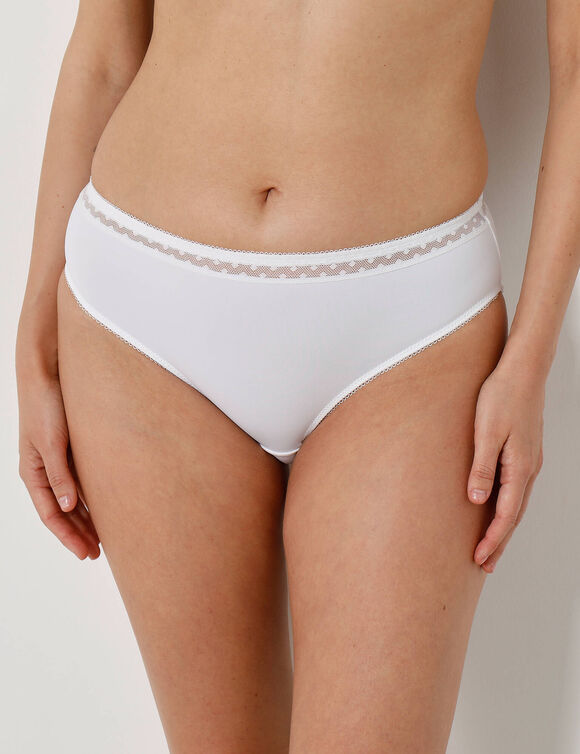 Culotte microfibre et tulle plumetis effet seconde peau forme midi Paia - lot de 2  (blanc)