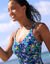 Maillot de bain 1 pièce imprimé sculptant Naga (bleu / vert)