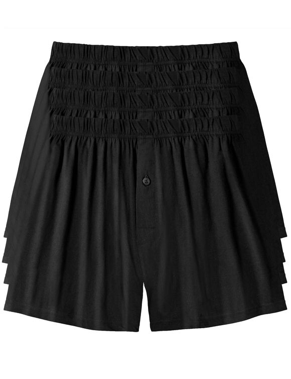 Caleçon flottant ouvert uni - lot de 4 (noir)