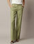 Pantalon large fluide, lin mélangé (vert)