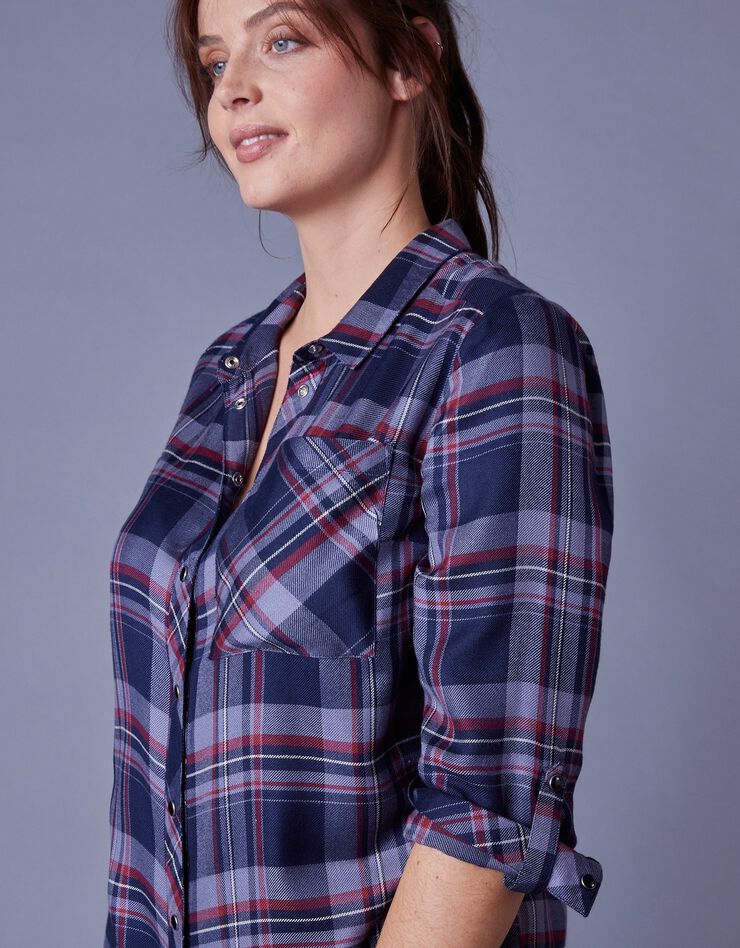 Chemise à carreaux longue (marine / rouge) Chemise à carreaux longue (marine / rouge)